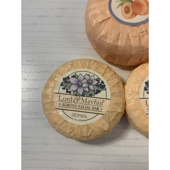 3X VTG Lord & Mayfair Soap Facial Bars Almond Peach French Milled 1987 Marietta - Picture 4 of 6